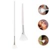 KALLORY 2pcs Quality Material Facial Mask Brush Soft Fan Shaped Beauty Tool Long Handle Easy to Clean view 2