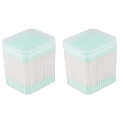 Healifty 2sets -one Cotton Swabs Double-ended Makeup Removal Ear Cleaning Craft Tools Gentle Disposable for Home 200pcs*2 Random Color