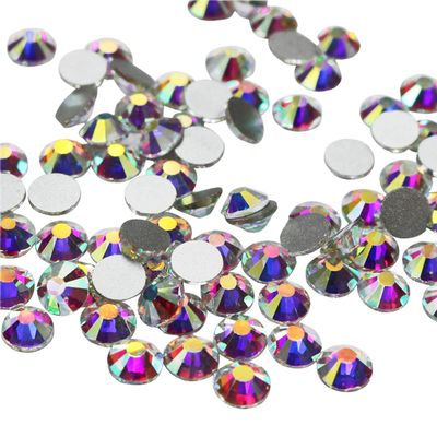 homeemoh 1440pcs 4.8mm Flatback Rhinestones, 3D Glass Crystal Glitter Gems for Nail Art Decoration Dress Making DIY Craft,Crystal AB