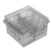 Haircutting Limit Comb Storage Box, Transparent Grey Plastic Hair Clipper Combs Accessories Holder view 4