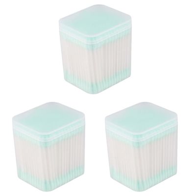 Healifty 3sets Swabs Applicator for Eyes Double Head 200 Count Makeup Removal Swabs for Ear Cleaning 200pcs*3 Random Color