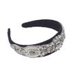 Baroque Full Rhinestone Headband Hair Accessories Women Shiny Crystal Prom Hairbands Boutique Hair Hoop Black view 1