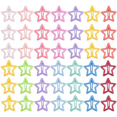 60 PCS Star Snap Hair Clips Non-slip Toddlers Colorful Cute Lovely Metal Hair Barrettes Hair Accessories for Women Girls (Style 8)