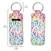 Baxinh Neoprene Chapsticks Holder for Lipstick, Lip Balm Gloss Holder for Women Lippy Clip Chapstick Keychain Car Keychain with Tie Dye Leopard view 2