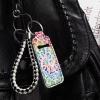 Baxinh Neoprene Chapsticks Holder for Lipstick, Lip Balm Gloss Holder for Women Lippy Clip Chapstick Keychain Car Keychain with Tie Dye Leopard view 3