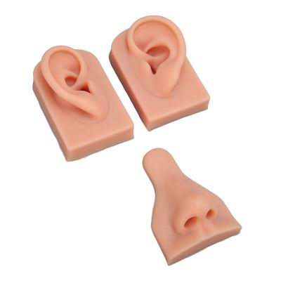 Piercing Practice Model, Reusable Elastic Teaching Aids Soft Piercing Practice Model with Base for Hospital (Light Skin Color)