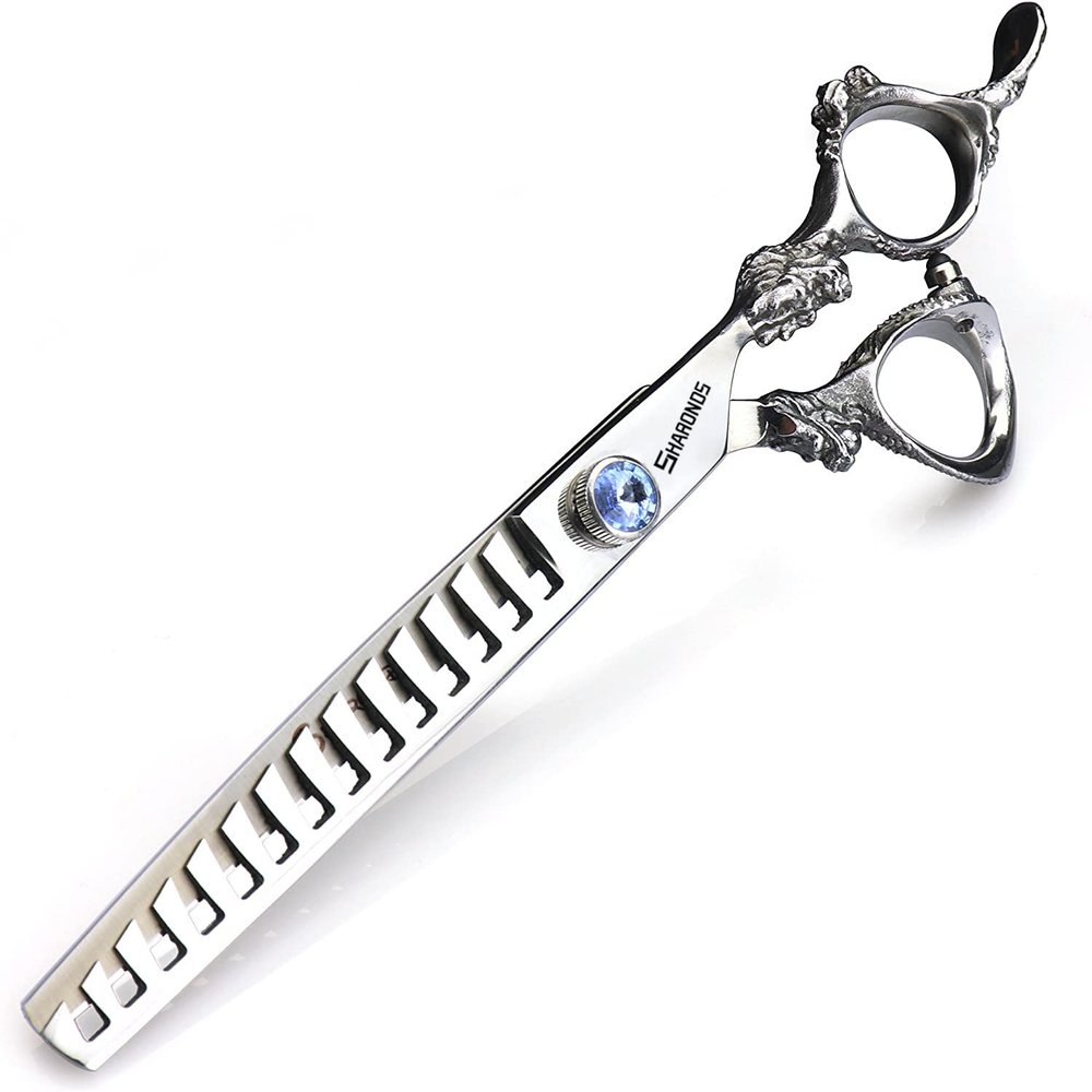 7 inch scissors / 19 cm black/gold/silver professional hairdressers trim hair and trim hair sharp high hardness stainless steel scissors set (7inch-D)