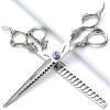 7 inch scissors / 19 cm black/gold/silver professional hairdressers trim hair and trim hair sharp high hardness stainless steel scissors set (7inch-2pc) view 1
