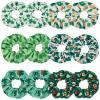 12pcs St Patrick's Day Hair Scrunchies Green Shamrock Leaves Leprechaun Hat Irish Hair Ties for Girls Women Soft Hair Accessories Gifts