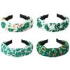 Ardorchid St. Patricks Day Headbands for Women Girls Teens Green Shamrock Leaf Hat Hairbands Non Slip Knotted Hair Accessories Elastic Hair Hoop Elastic Headwraps view 1