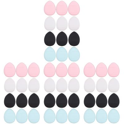 LALAFINA 48pcs Small Makeup Powder Puff for Foundation Concealer Dual-use Finger Puff for Easy Application Beauty Tools for Skin Types