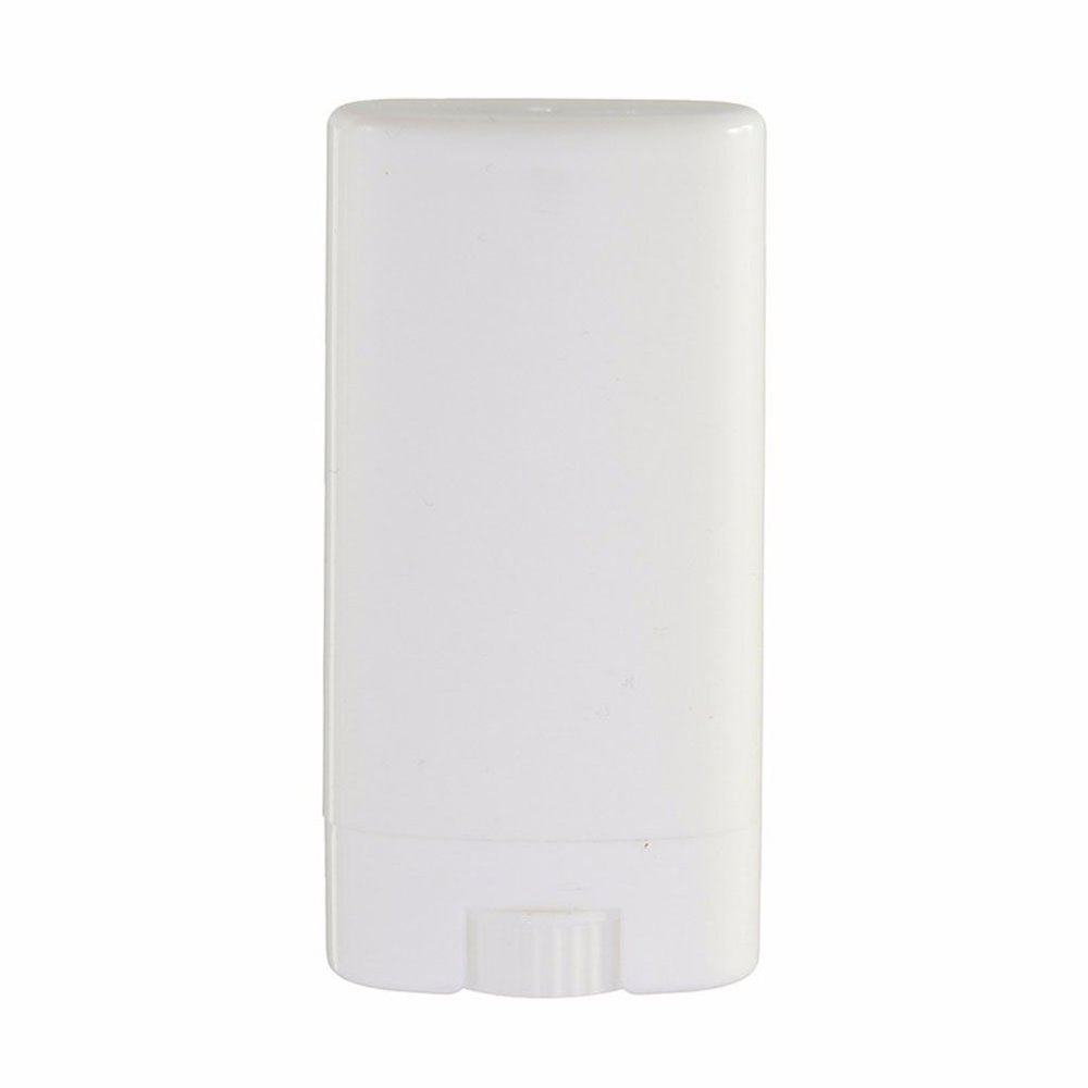 SGerste 15mL White Empty Deodorant Containers Refillable Oval Lip Balm Twist Up Tube with Lid Caps 10Pcs
