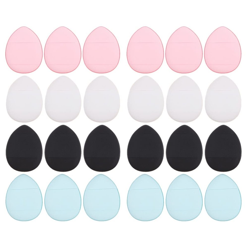 LALAFINA 24pcs Makeup Powder Puff Dual-use Moist and Dry Face Applicators for Foundation and Concealer Skin-friendly Beauty Tools