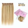 100% Real Human Hair - One Piece 3/4 Full Head Brown Highlights Hair Pieces 70gram for Women?Clip in Hair Extensions, (16inch) view 3
