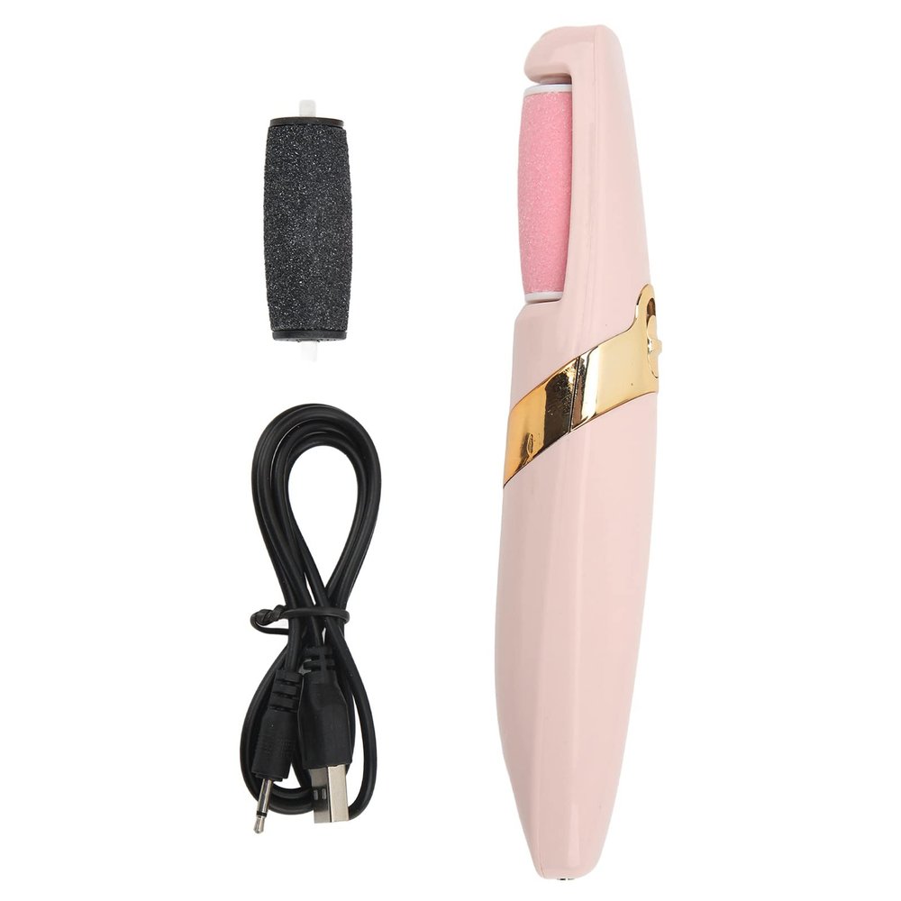 Electric Foot Grinder, USB Charging Powerful Efficient Beauty Feet Callus Remover Pedicure Device Electric Foot File, 2 Grinding Head Foot Grinder for Dead Skin
