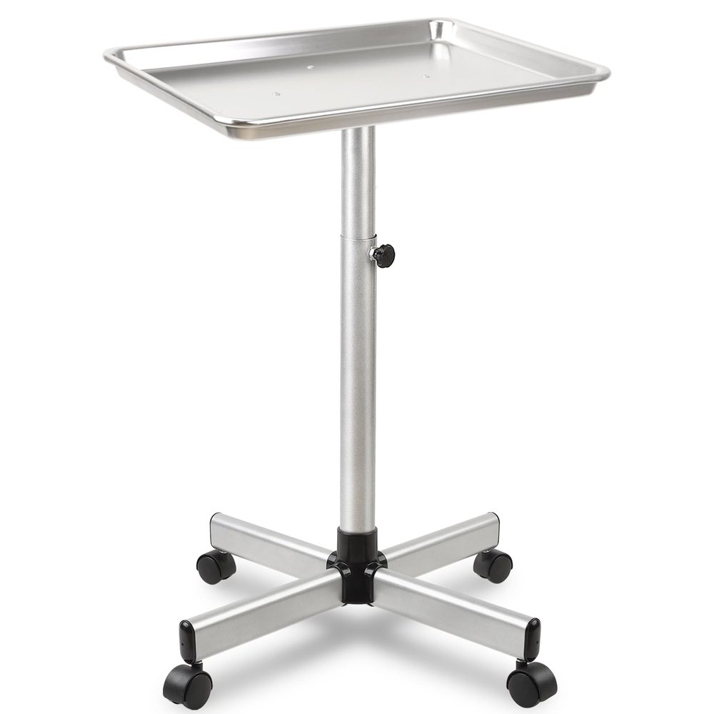 Salon Seor Salon Tray Cart,Instrument Tattoo Trolley Tray with Wheels Adjustable Height,Height Adjustble Hair Color Storage Tray Cart