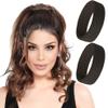 2 Large PONY-O Bendable Hair Ties, Ponytail Holders: for Thicker or Heavy Hair, Secure, Comfortable & Non-Damaging (Black) view 1