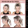 2 Large PONY-O Bendable Hair Ties, Ponytail Holders: for Thicker or Heavy Hair, Secure, Comfortable & Non-Damaging (Black) view 3