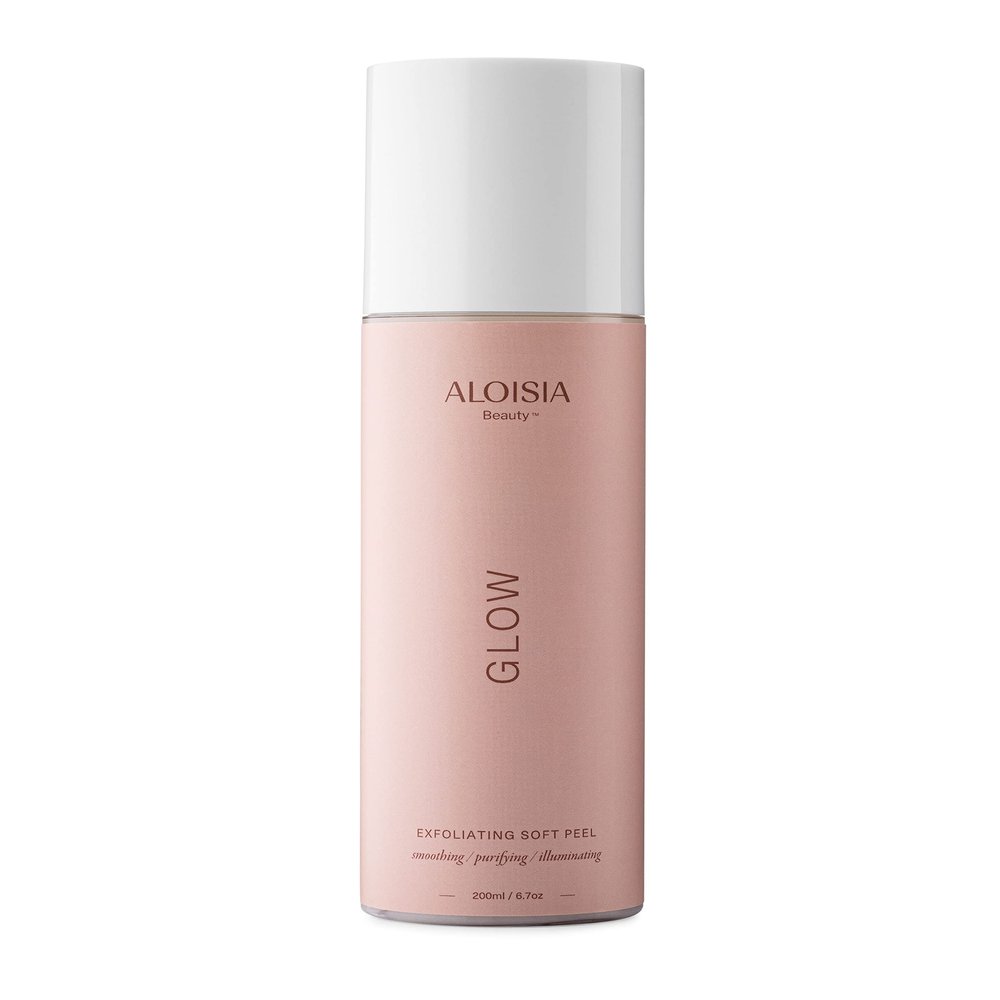 Aloisia Beauty GLOW Exfoliating Soft Facial Peel Gel  Gentle Enzyme Exfoliator with Papaya, Licorice Root, Green Tea, Aloe & VitaminE, 6.7oz