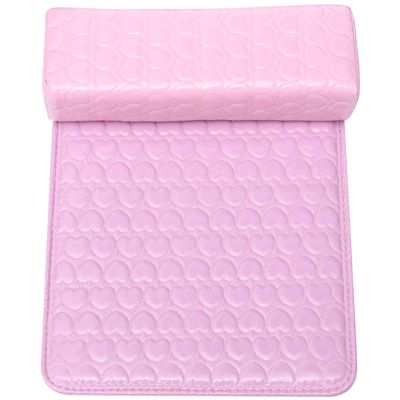 FRCOLOR 1 set Arm Use Art Rest Leather and Heart Hand Sponge Cushion, Holder Nail Rests Shop Pillow, for Pad Manicure Soft Salon Pu Home Wrist Accessories Pattern Pink Cushion Design Mat