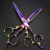 6 inch 440c purple professional hairdressing scissors barber shop hairdresser hair cutting and thinning tool (Full set) (6 inch 3PC-A) view 3