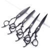 6 inch 440c purple professional hairdressing scissors barber shop hairdresser hair cutting and thinning tool (Full set) ((6+7 inch) 4PC-B) view 3