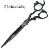 6 inch 440c purple professional hairdressing scissors barber shop hairdresser hair cutting and thinning tool (Full set) ((6+7 inch) 4PC-B) view 4