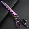6 inch 440c purple professional hairdressing scissors barber shop hairdresser hair cutting and thinning tool (Full set) (6 inch thinning) view 3