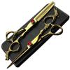 6 inch 440c purple professional hairdressing scissors barber shop hairdresser hair cutting and thinning tool (Full set) (6 inch 2PC-B) view 1