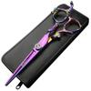 6 inch 440c purple professional hairdressing scissors barber shop hairdresser hair cutting and thinning tool (Full set) (6 inch cutting) view 1