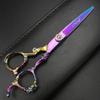 6 inch 440c purple professional hairdressing scissors barber shop hairdresser hair cutting and thinning tool (Full set) (6 inch cutting) view 2