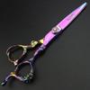 6 inch 440c purple professional hairdressing scissors barber shop hairdresser hair cutting and thinning tool (Full set) (6 inch cutting) view 3