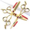 6 inch 440c purple professional hairdressing scissors barber shop hairdresser hair cutting and thinning tool (Full set) (6 inch 3PC-B) view 2