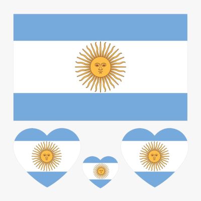 10 Sheets Argentina Flag 2022 World Cup Temporary Face Tattoos Stickers40 Pcs Football National Flag Removable Fake Tattoos, For Men Kids Women (Argentina)