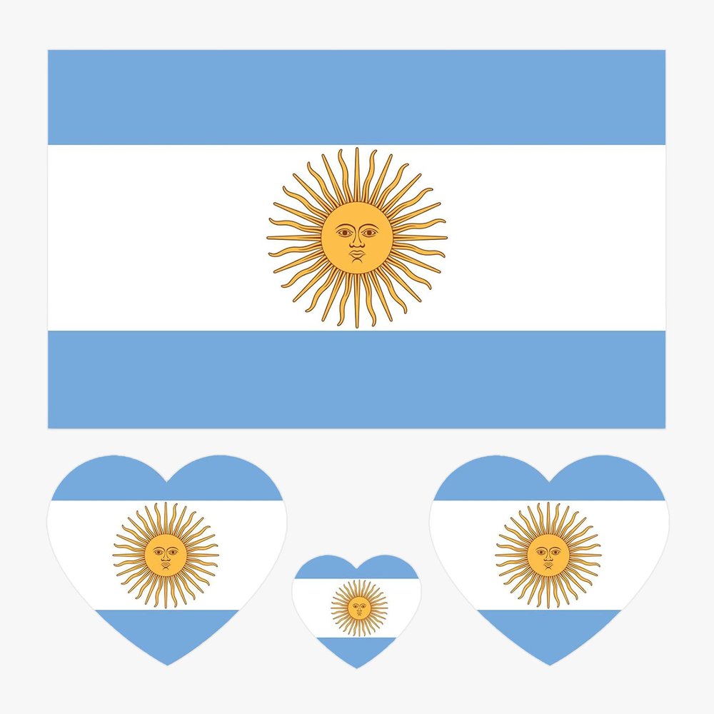 10 Sheets Argentina Flag 2022 World Cup Temporary Face Tattoos Stickers40 Pcs Football National Flag Removable Fake Tattoos, For Men Kids Women (Argentina)