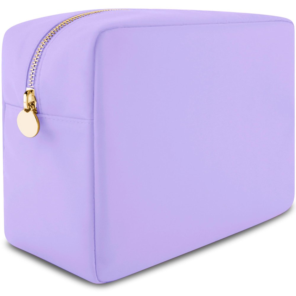 DANCOUR Large Makeup Bag Nylon Toiletry Cosmetic Pouch Travel Organizer Makeup Case Purple Makeup Bag for Women Cosmetic Travel Bag