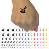 Pole Vaulter Track and Field Solid Temporary Tattoo Water Resistant Fake Body Art Set Collection - Dark Blue (One Sheet) view 1