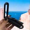 ALAZCO Folding Hair Brush With Mirror Compact Pocket Size Travel Car Gym Bag Purse Locker Swimming Camping Sleepover Gift and more (2 Black) view 3