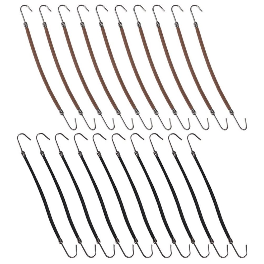minkissy 20pcs Dual Hook Elastic Hair Ties Ponytail Holders for Thick and Curly Hair for Comfortable Use for Girls and Women and Colors