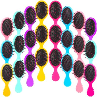 Yoande 24 Pcs Mini Brush Little Travel Mini Wet Hair Brush for Girls Detangling Soft Bristles Wet Hair for Kids Most Hair Types Smoothing with Ease Knots (Bright Colors)
