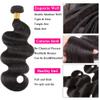 10A Brazilian Body Wave Bundles with Closure (14 16 18+12) 100% Unprocessed Weave 3 Bundles Human Hair with Closure Remy Virgin Hair Bundles with Lace Closure 150% Density Natural Color view 3