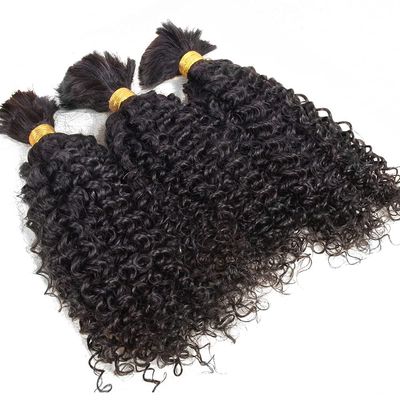 QIRUI Curly Human Hair Bulk For Braiding Brazilian Kinky Curly Braiding Bulk Hair Extensions 100g(10inch, 1Pcs/Lot)
