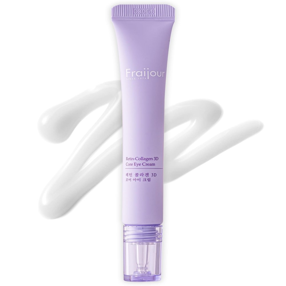Fraijour Retin-Collagen 3D Core Eye Cream  Anti-Aging Eye Cream with Bakuchiol & 7 Collagens, Firms & Hydrates Delicate Areas, Lightweight & Non-Irritating, For All Skin Types, 0.51 fl.oz.