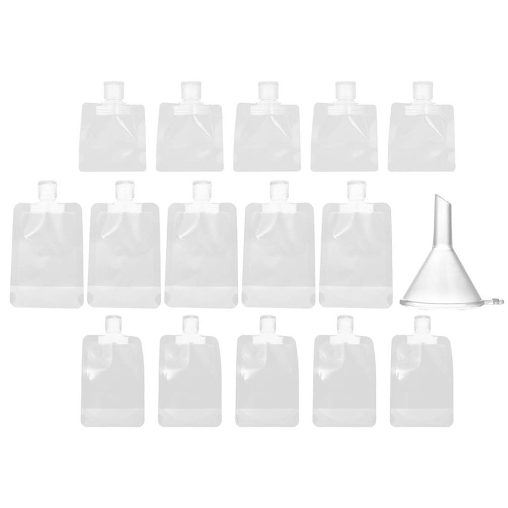 minkissy 1set Small Translucent Lotion Bags Funnel Multi-function Travel Pouches for Toiletries and Cosmetic Samples