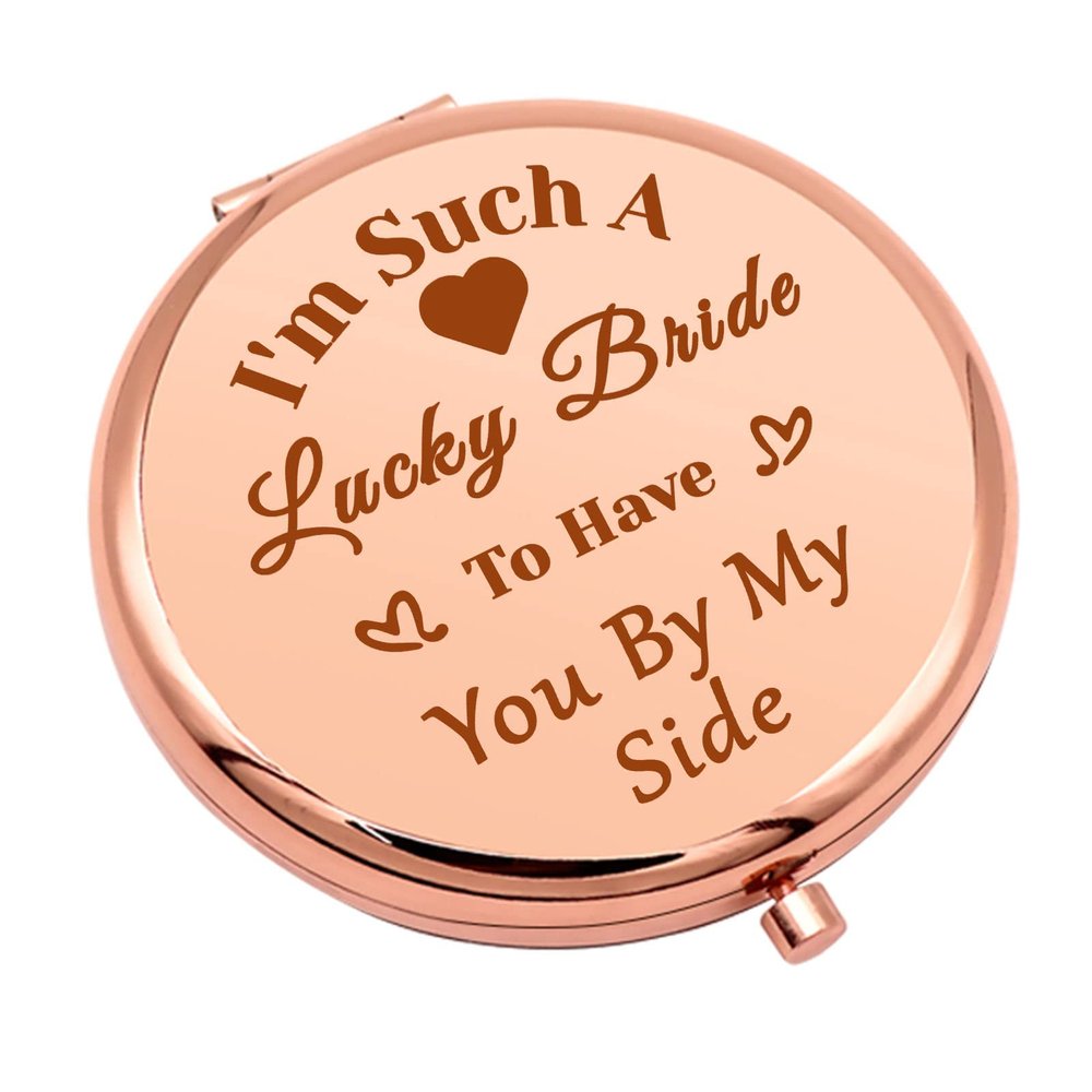 Bridesmaid Gift Compact Makeup Mirror for Friend Sister Maid of Honor Gift from Bride Wedding Bridal Shower Present Bachelorette Party Bridesmaid Thank You Present Folding Makeup Mirror