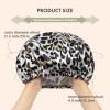 AmazerBath Shower Cap, 4 PCS Shower Caps for Women Reusable Waterproof, Double Layers Hair Cap for Shower, Elastic and Flexi Bath Caps, Environmental Protection Bathing Caps view 3