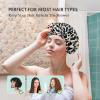 AmazerBath Shower Cap, 4 PCS Shower Caps for Women Reusable Waterproof, Double Layers Hair Cap for Shower, Elastic and Flexi Bath Caps, Environmental Protection Bathing Caps view 4