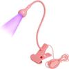 Bovmics USB 3W LED UV Ultraviolet Phone Glue Curing Lamp,UV Led Nail Lamp for Gel Nails,Portable Clamp Flexible Desk Lamps for Mobile Repair,Plug and Play Pink view 1