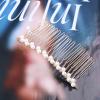 Allereyae Pearl Hair Comb Barrette Pearl Hair Barrette Comb Faux Pearl Wedding Headpieces French Pearl Head Comb Clip Decorative Headwear Bride Hair Accessories for Women view 4