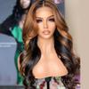 1B27 Colored Highlight Blonde 13x6 HD Transparent Lace Front Human Hair Body Wave Wig for Black Women With Baby Hair Pre Plucked Brazilian Remy Hair Bleached Knots Glueless Wig 150% Density 24 Inch view 4